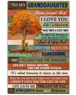 To My Granddaughter Never Forget That I Love You Granma Gifts Vertical Poster