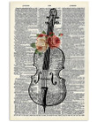 Cello And Flower Custom Design Gift For Cello Players Vertical Poster