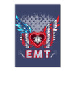 Emt Heart America Flags Gifts Peel & Stick Poster