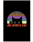 Jiu-jitsu And Cat Retro Vintage Trending Gift For Jiu-jitsu Lovers Vertical Poster
