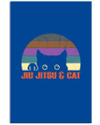 Jiu-jitsu And Cat Retro Vintage Trending Gift For Jiu-jitsu Lovers Vertical Poster