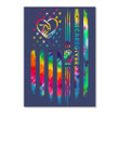 Caregiver Colorful Heart Design Peel & Stick Poster