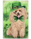 Poodle Puppy Shamrock For St.patrick's Day Gifts For Dog Lovers Vertical Poster