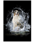 Aussie With Water Line Gift For Dog Lovers Vertical Poster