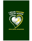 I Wear Yellow For My Auntie Spina Bifida Awareness Vertical Poster