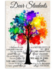 Never Give Up Colorful Tree Design Gifts Students Vertical Poster