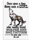 I'm A Girl Who Really Love Wolves And Had Tattoos Vertical Poster