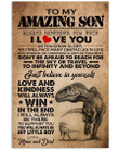 To Our Amazing Son Love And Kindness Will Always Win Gifts From Mum And Dad Vertical Poster