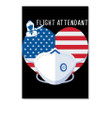 Vintage Funny Proud Flight Attendant With American Flag Gift For Friends Peel & Stick Poster