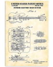 United States Patent Office Fender Electric Bass Guitar Custom Design Vertical Poster