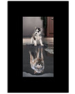 Dog Reflection In Water Trending Gift For Siberian Husky Lovers Vertical Poster