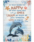 Laugh As Much As You Breathe Great Gift For Dolphin Lovers Vertical Poster