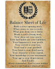 Balance Sheet Of Life Vintage Style Poster Home Decoration Vertical Poster