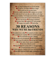 30 Reasons Why We're Best Friend Poster Gift For Best Friend Vertical Poster