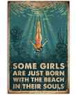 Swimming The Beach With Their Souls Vintage Design Gift For Friends Vertical Poster