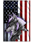 Wolf America Flag Simple Special Custom Design For Cool Boys Vertical Poster