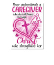 Never Underestimate A Caregiver Who Does Things Through Christ Peel & Stick Poster