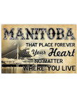Manitoba In Your Heart No Matter Where You Live Personalized Nation Gifts Horizontal Poster