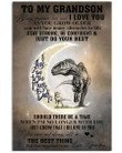 To My Grandson I Love You To The Moon And Back Vertical Poster