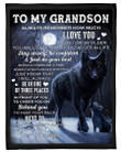 Gift For Grandson Wolf Remember How Much I Love You Sherpa Fleece Blanket