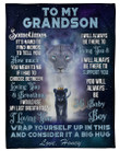 Honey To Grandson Lion Always Be There To Love You Sherpa Fleece Blanket