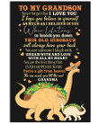 Grandma Gift For Grandson Saurus Knock You Down Tacos Heaven Vertical Poster