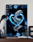 Dolphin With Love Simple For Animal Lovers Vertical Poster