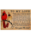 Bird I Love You More Love You The Most Poster Horizontal Poster