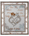 Custom Name Husband Gift For Wife Jack And Sally Keep Me Wild Deer Sherpa Fleece Blanket