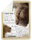 How Much I Love You Lion Grandma Gift For Granddaughter Sherpa Blanket