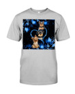 Twinkling Blue Heart Gift For Yorkshire Terrie Lovers Guys Tee