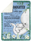 Elephant Grandma Gift For Granddaughter Believe In Yourself White Flower Sherpa Blanket