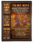 How Much You Mean To Me Deer Butterflies Husband Gift For Wife Sherpa Fleece Blanket