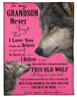 This Old Wolf Will Have Your Back Wolf Sherpa Fleece Blanket Granann Gift For Grandson Sherpa Fleece Blanket