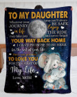 Wherever Your Journey In Life Full Moon Elephant Sherpa Fleece Blanket Mama Gift For Daughter Sherpa Blanket
