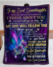 My Love Will Follow You Grandma Gift For Granddaughter Sherpa Fleece Blanket Sherpa Blanket