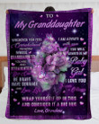 Purple Be Brave Have Courage Gift For Granddaughter Purple Sherpa Fleece Blanket Sherpa Blanket