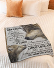 To Amazing Grandson Laugh Love Live Follow Your Dreams Sherpa Fleece Blanket
