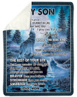 Enjoy The Ride Wolf Mom Gift For Son Sherpa Fleece Blanket Sherpa Blanket