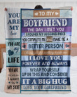 For Boyfriend You Complete Me And Make Me A Better Person Sherpa Blanket