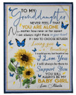 Gift For Granddaughter Butterfly And Sunflower Loving You And Breathing Sherpa Fleece Blanket