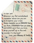 Always Remember Love Letter Mammy And Daddy Sherpa Fleece Blanket Gift For Son Sherpa Blanket