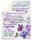 Thank For Making Me Life Fuller Purple Butterflies Sherpa Fleece Blanket Dad Gift For Daughter Sherpa Blanket