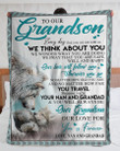 I Think About You Wolf Sherpa Fleece Blanket Nan And Grandad Gift For Grandson Sherpa Blanket
