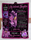 The Gift Of You Purple Rose Sherpa Fleece Blanket Gift For Daughter Sherpa Blanket