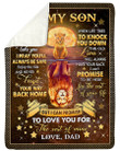 Beautiful Gift For Son I Pray You'll Always Be Safe Sherpa Blanket