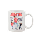 Orange Pink How Important Of Auntie For Niece And Nephew Family Gift Mug