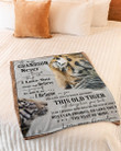 This Old Tiger Will Always Have Your Back For Grandson Sherpa Fleece Blanket