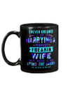 Blue And Purple Background Marrying A Perfect Freaking Wife Gift For Family Mug
