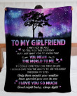 Purple Night Gift For Girlfriend You Mean The World To Me Sherpa Fleece Blanket Sherpa Blanket